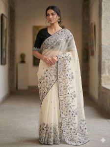 Vastrangan simple white Bulk saree purchases