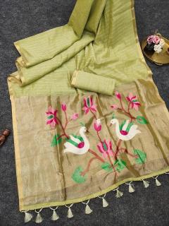 Akshara muga cotton Party wear saree wholesale in Hyderabad