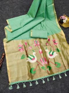 Akshara muga cotton Party wear saree wholesale in Hyderabad