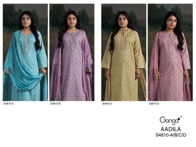 Ganga aadila 4810 Designer dress materials in bulk