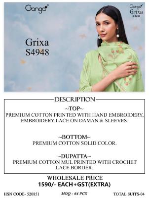Ganga grixa Dress material wholesale price