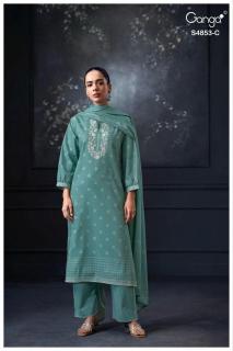 Ganga lirien 4853 Dress material wholesale market in Hyderabad