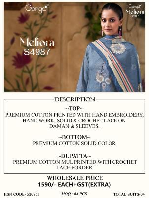 Ganga meliora 4987 Wholesale dress material suppliers