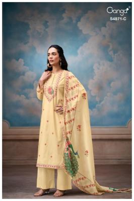 Ganga pranati 4871 Indian dress material wholesale market