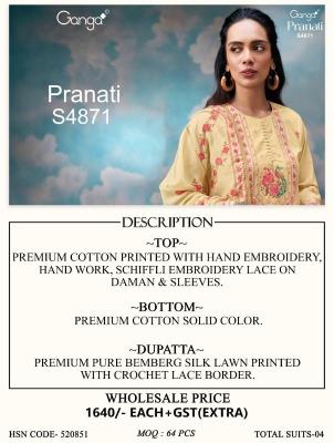 Ganga pranati 4871 Indian dress material wholesale market