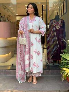Jaipuri 3pcs Long kurti wholesale in Hyderabad