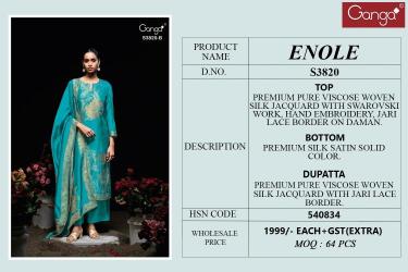 Ganga enole 3820  Wholesale dress material suppliers in Punjab