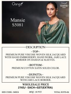 Ganga mansie 5081 Bulk dress material suppliers in Chhattisgarh