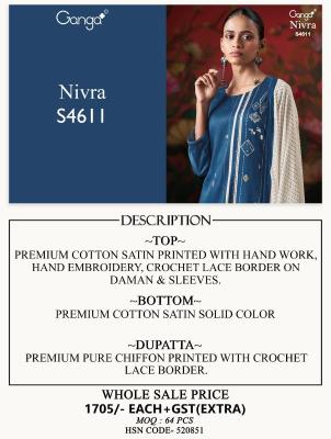 Ganga nivra 4611 Wholesale dress materials