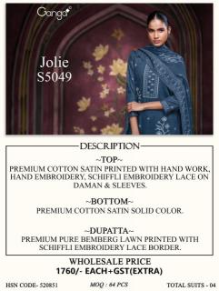 Ganga jolie 5049 Wholesale dress material suppliers in Chhattisgarh