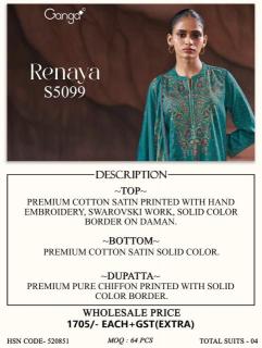 Ganga renaya 5099  Dress material suppliers in Goa