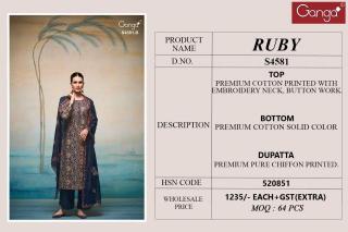 Ganga ruby 4581 Dress material manufacturers in Tamil Nadu