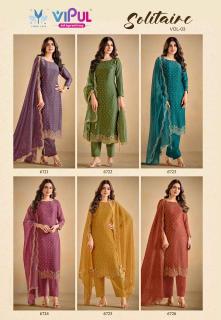 Vipul solitaire vol 3 Cheap dress material wholesale market
