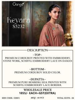 Ganga keyara 5232 Dress material suppliers in Andhra Pradesh