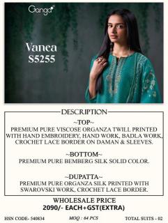 Ganga vanea 5255 Dress material manufacturers in Andhra Pradesh