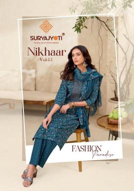 Suryajyoti nikhaar vol-15 Wholesale designer kurtis in Haryana