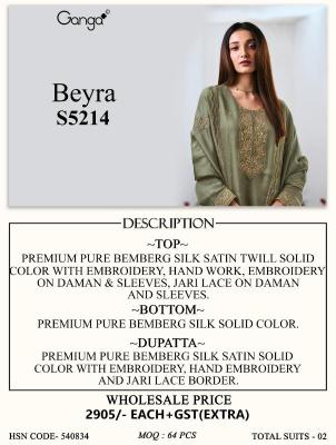 Ganga beyra 5214 wholesale dress materials in mumbai with price