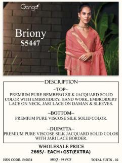 Ganga briony 5447 ladies dress material wholesale market in pune