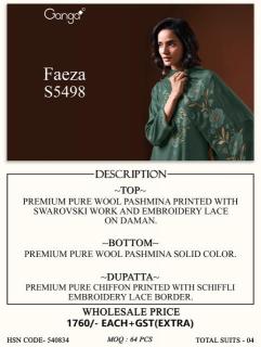 Ganga faeza 5498 wholesale dress material market in surat with price
