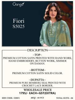 Ganga fiori 5025  cotton dress material wholesale market in ahmedabad