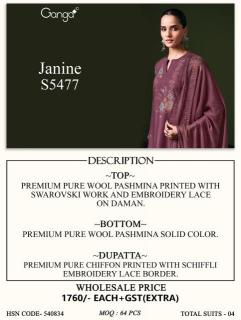 Ganga janine 5477 wholesale dress material shops in kolkata