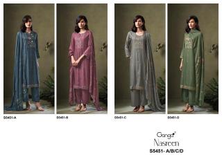 Ganga nasreen 5451 wholesale dress materials in mumbai with price