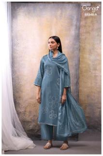 Ganga sandrine 5348 wholesale dress material market in mumbai