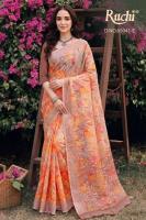 Ruchi saffron chiffon 272 wholesale saree market in calcutta