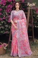 Ruchi saffron chiffon 272 wholesale saree market in calcutta