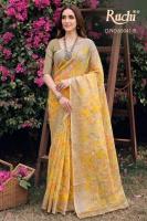 Ruchi saffron chiffon 272 wholesale saree market in calcutta