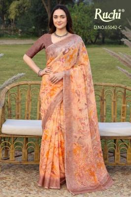 Ruchi saffron chiffon 273 wholesale saree market in kolkata near me