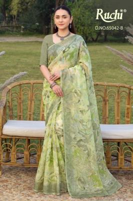 Ruchi saffron chiffon 273 wholesale saree market in kolkata near me