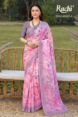 Ruchi saffron chiffon 273 wholesale saree market in kolkata near me