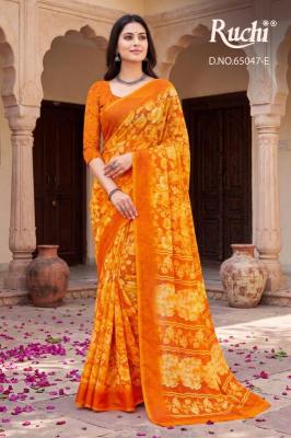 Ruchi saffron chiffon 276 kolkata wholesale saree market price