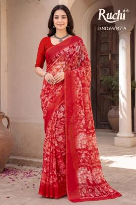 Ruchi saffron chiffon 276 kolkata wholesale saree market price