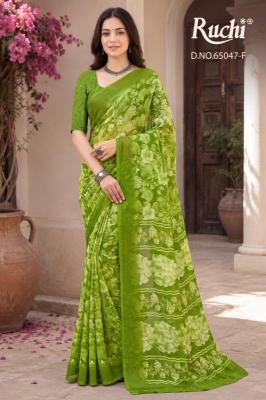 Ruchi saffron chiffon 276 kolkata wholesale saree market price