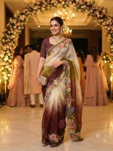 Vinayak digital floral  	 wholesale saree market in ahmedabad