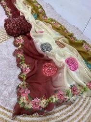 Vinayak digital floral  	 wholesale saree market in ahmedabad