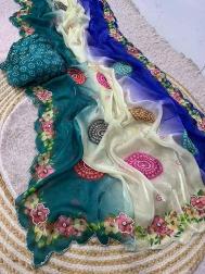 Vinayak digital floral  	 wholesale saree market in ahmedabad